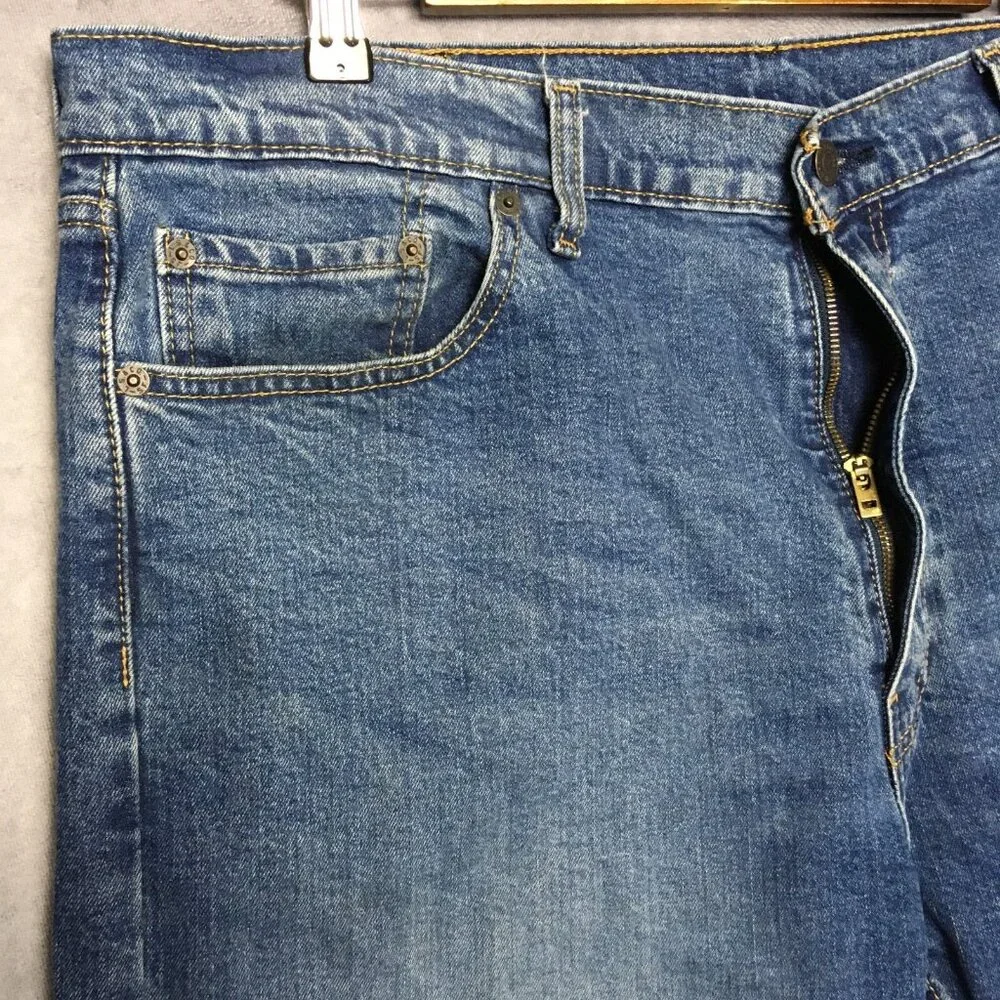 Levis Mens 505 Regular Fit‎ Blue Jeans size 40x30 Zipper Fly Stretch Blend Denim